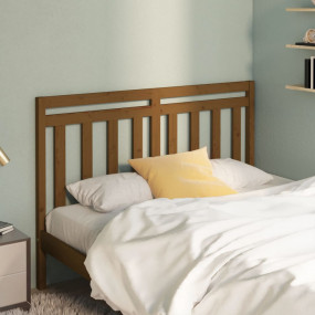 Bed Headboard Honey brown Solid pine wood Decorative In...
