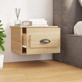 Wall-mounted Bedside Cabinet Set of 2 Sonoma oak Engine...