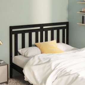 Bed Headboard Black Solid Pine Wood Standard Decorative...