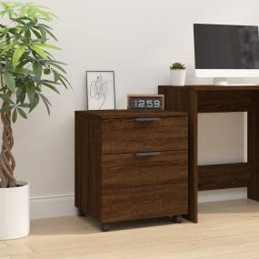 File Cabinet Brown Oak Engineered Wood Medium File Cabi...