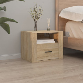 Wall-mounted Bedside Cabinet Sonoma oak Engineered wood...