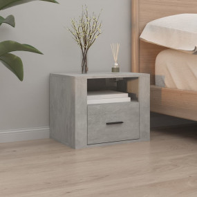 Wall-mounted Bedside Cabinet Concrete Grey Engineered W...