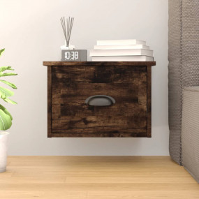 Wall-mounted Bedside Cabinet Smoked Oak Engineered Wood