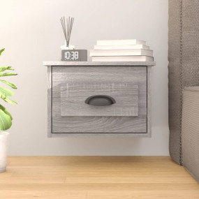 Wall-mounted Bedside Cabinet Grey Sonoma Engineered woo...