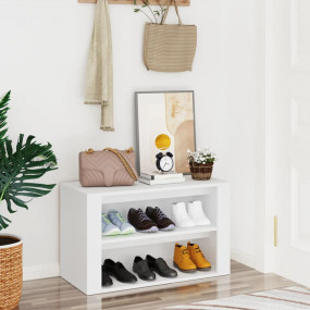 Shoe Rack White Engineered Wood Standard Shoe Rack Rect...
