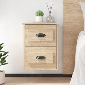 Wall-mounted Bedside Cabinet Sonoma oak Engineered wood...