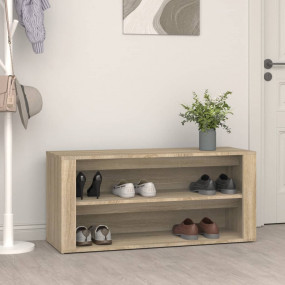 Shoe Rack Sonoma Oak Engineered Wood 39.4 x 13.8 x 17.7...