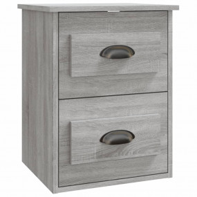 Wall-mounted Bedside Cabinet Grey Sonoma Engineered woo...