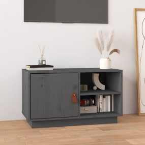 TV Cabinet Grey Solid Pine Wood Medium-sized TV Cabinet