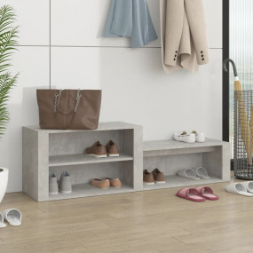 Shoe Cabinet Concrete Grey Engineered Wood 59.1 x 13.8 ...