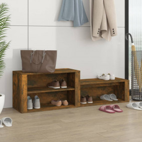 Shoe Cabinet Smoked Oak Engineered wood Large Shoe Cabi...