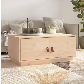 Coffee Table Natural Pine Solid Pine Wood Medium Coffee...