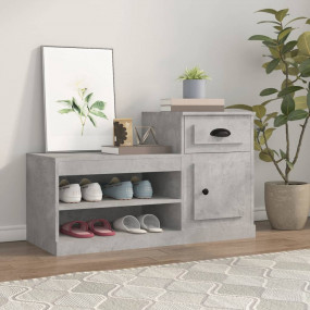 Shoe Cabinet Concrete Grey Engineered Wood Large Shoe C...