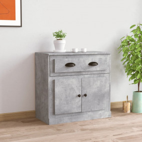 Sideboard Concrete Gray Engineered Wood 27.6 x 14.0 x 2...