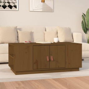 Coffee Table Honey Brown Solid Pinewood Coffee Table Re...