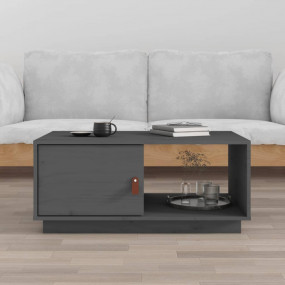Coffee Table Grey Solid pine wood 31.5 x 19.7 x 14.0 in