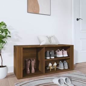 Shoe Cabinet Brown Oak Engineered Wood Medium Shoe Cabi...