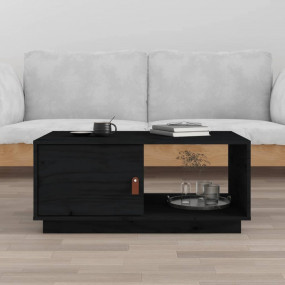 Coffee Table Black Solid pine wood Medium Coffee Table