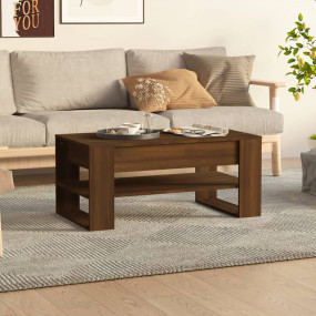 Coffee Table Brown oak Engineered Wood Medium Coffee Ta...