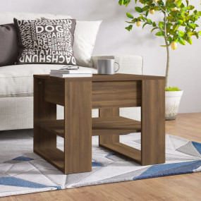 Coffee Table Brown Oak Engineered Wood 21.7 x 21.9 x 17...