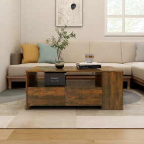 Coffee Table Smoked Oak Engineered Wood Medium Coffee T...