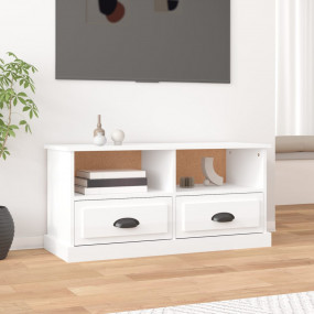 TV Cabinet High gloss white Engineered wood Medium Stor...