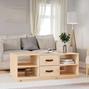 Coffee Table Natural Wood Solid Pine Wood Medium Coffee...