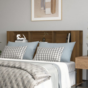 Headboard Cabinet Brown Oak Engineered Wood King