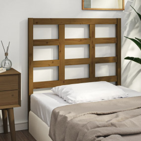 Bed Headboard Honey Brown Solid Pine Wood Standard Dura...