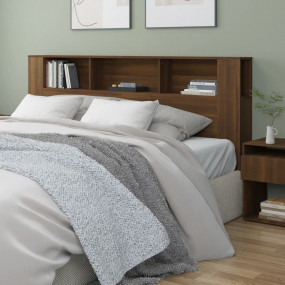 Headboard Cabinet Brown Oak Engineered wood 78.7 in len...