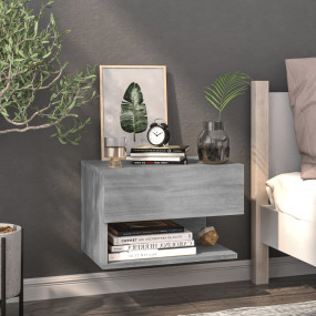 Wall-mounted Bedside Cabinet Grey Sonoma Engineered woo...