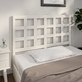Bed Headboard White Solid pine wood 49.4x1.6x39.4 in Du...