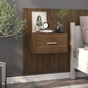 Wall-mounted Bedside Cabinet Brown Oak Engineered wood ...