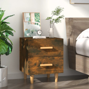 Bed Cabinet Smoked Oak Engineered wood and solid eucaly...