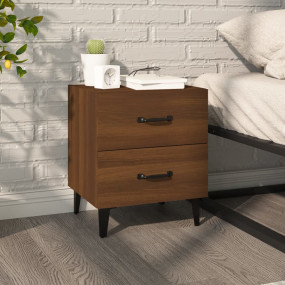 Bedside Cabinet Brown oak Engineered wood, metal Small