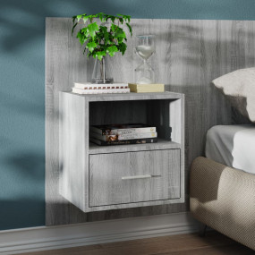 Wall-mounted Bedside Cabinet Grey Sonoma Engineered woo...