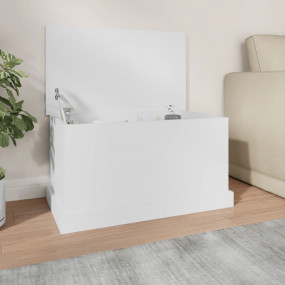 Storage Box White Engineered wood 27.6x15.7x15.0 in Sto...