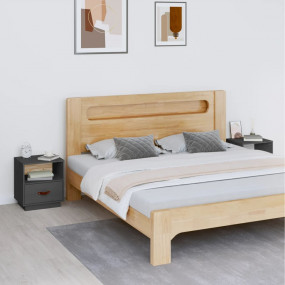 Bedside Cabinet Set of 2 Grey
