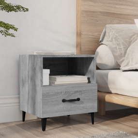 Bedside Cabinet Grey Sonoma Engineered wood, Metal Stan...