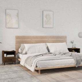 Bedside Cabinet Set of 2 Brown Oak Engineered wood, Met...
