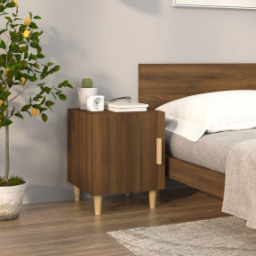 Bedside Cabinet Brown oak Engineered wood Compact Bedsi...