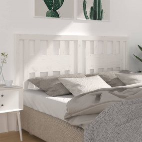 Headboard White Solid Pine Wood 73.2 in x 1.6 in x 39.4...