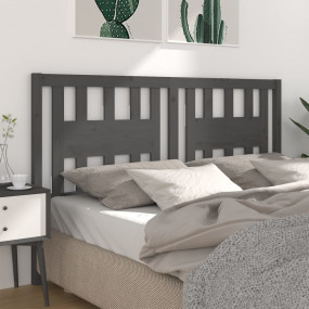 Headboard Grey Solid Pine Wood 73.2 x 1.6 x 39.4 in