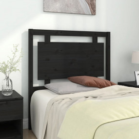 Bed Headboard Black Solid Pine Wood Standard Decorative...