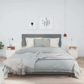 Bedside Cabinet Set of 2 White