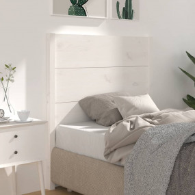 Headboard White Solid Pine Wood 41.7 x 1.6 x 39.4 in