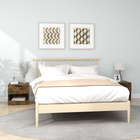 Bedside Cabinet Set of 2 Smoked Oak Engineered Wood
