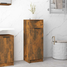 Bathroom Cabinet Smoked Oak Engineered Wood Medium