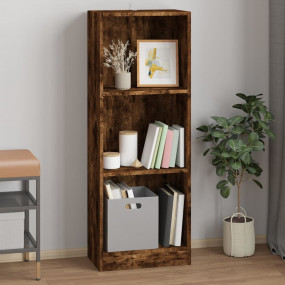 Book Cabinet Smoked Oak Engineered Wood Tall Storage Ca...