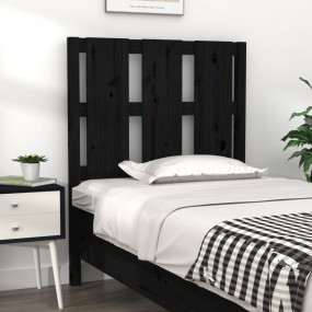 Bed Headboard Black Solid Pine Wood Nice Design Bed Hea...